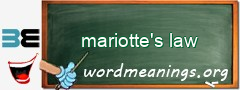 WordMeaning blackboard for mariotte's law